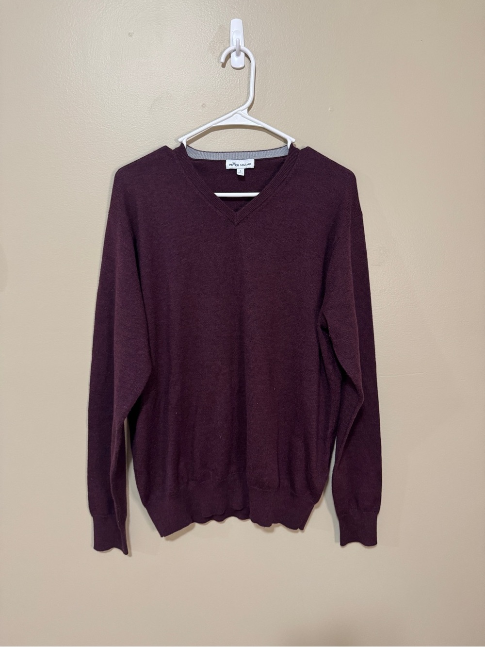 Peter Millar Men's V-Neck Sweater in Plum